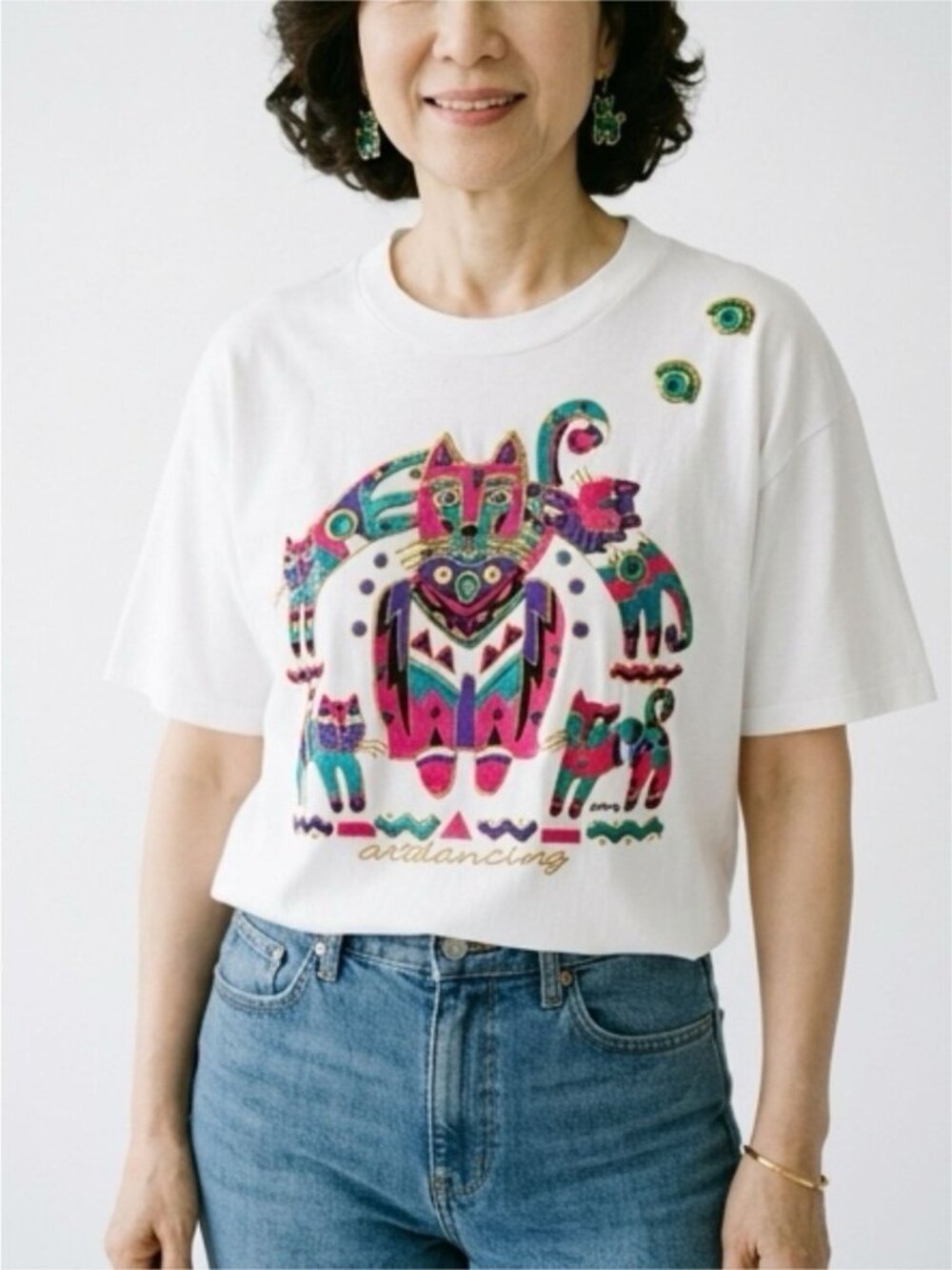 Accessory Lady Women’s One Size Artifacts Catdancing Single Stitch Tee USA Vtg